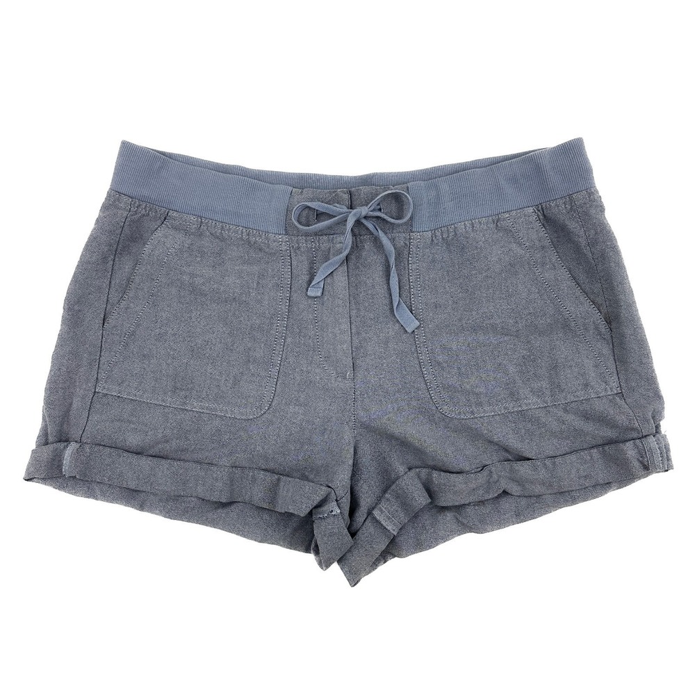 Loft 3"‎ Inseam Cuffed Drawstring Women's size 10 Chambray Blue Jean Shorts
